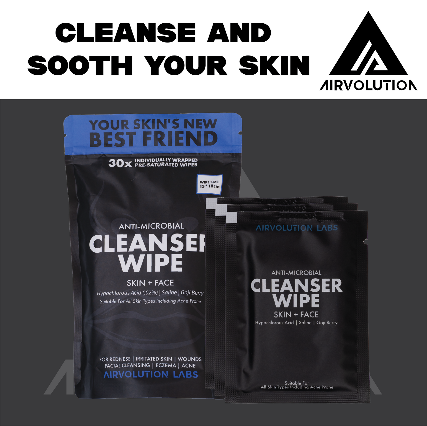 Airvolution Labs Anti-Microbial Cleanser Wipes