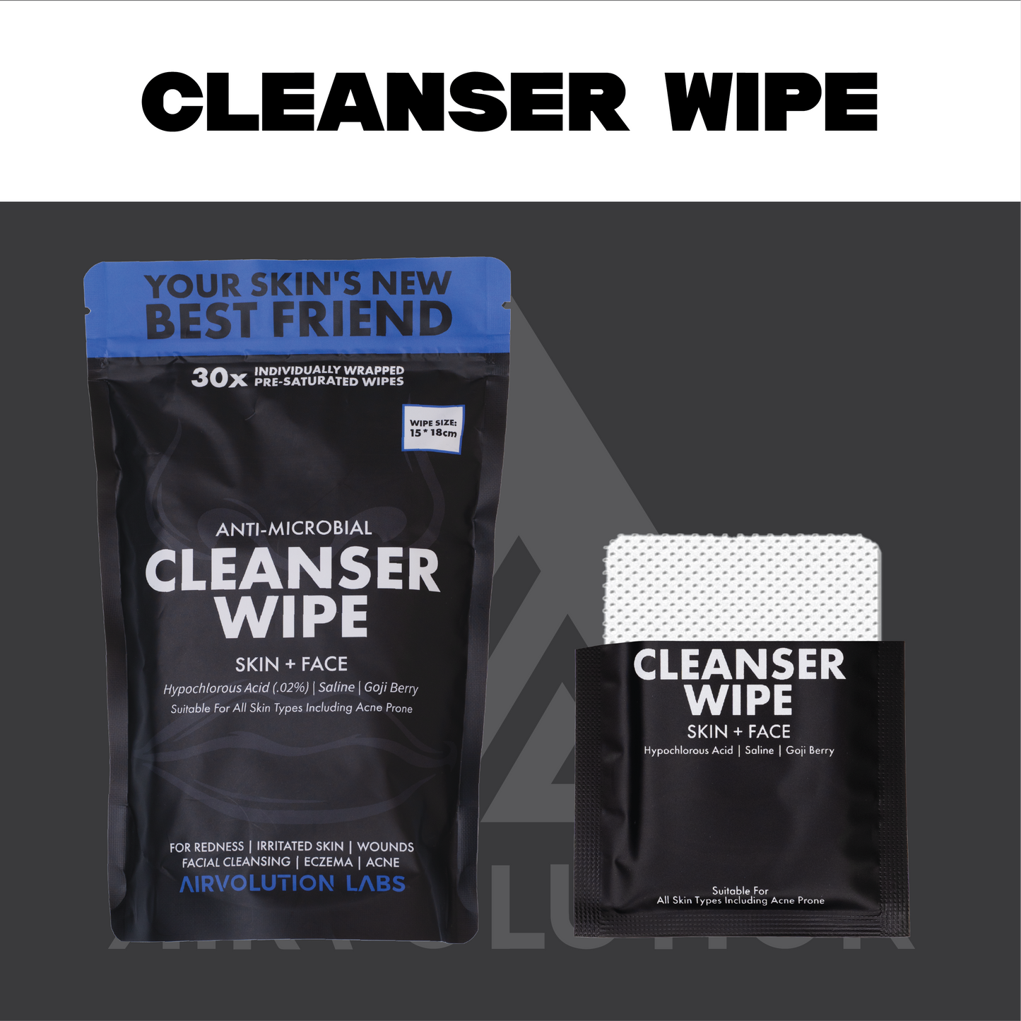 Airvolution Labs Anti-Microbial Cleanser Wipes
